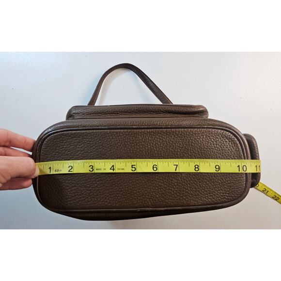 BRIGHTON Brown Leather w/ Croc Embossed
Trim Satchel Shoulder Bag pre owned - Picture 10 of 11